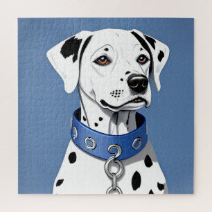 Dalmatian Dog Wearing a Blue Collar Jigsaw Puzzle