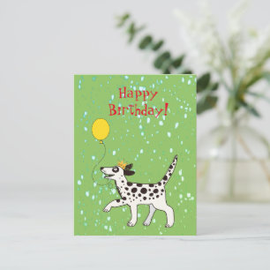 Dalmatian dog wishes happy birthday postcard