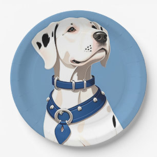 Dalmatian Dog With Blue Collar Paper Plate