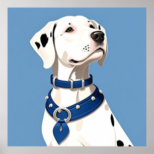 Dalmatian Dog With Blue Collar Poster