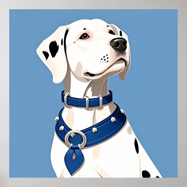 Dalmatian Dog With Blue Collar Poster (Front)