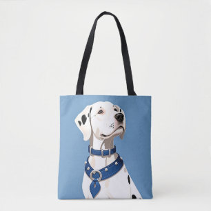 Dalmatian Dog With Blue Collar Tote Bag