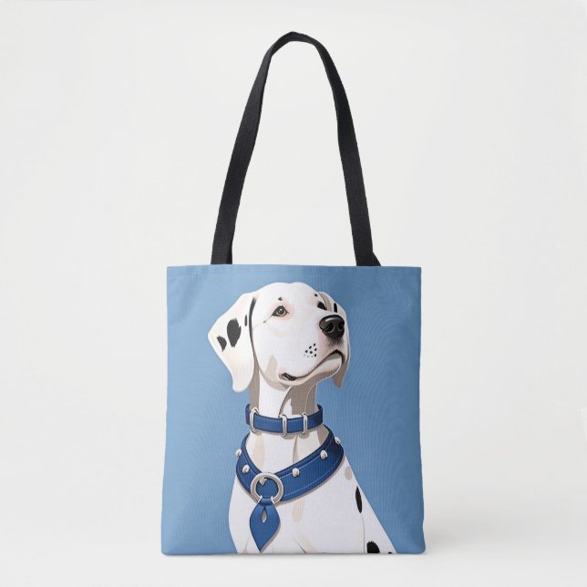 Dalmatian Dog With Blue Collar Tote Bag (Front)