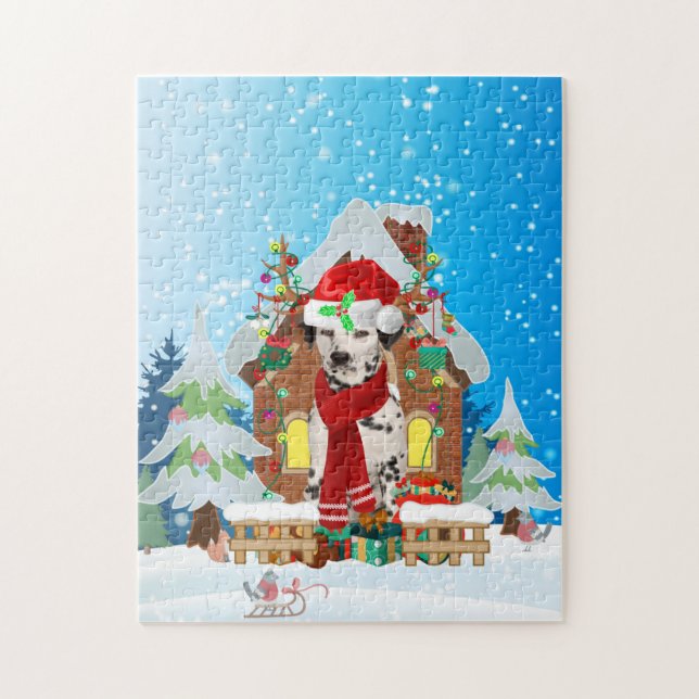 Dalmatian dog with Christmas gifts Jigsaw Puzzle (Vertical)