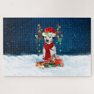 Dalmatian dog with Christmas gifts Jigsaw Puzzle