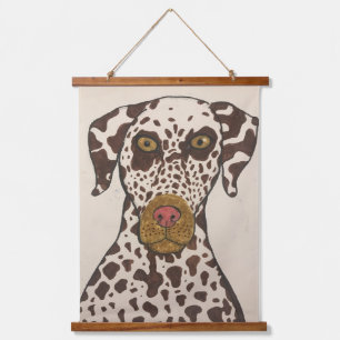 Dalmatian Dog Wood Topped Wall Tapestry