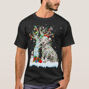 Dalmatian Dog Xmas Tree Lighting Santa Dalmatian C T-Shirt