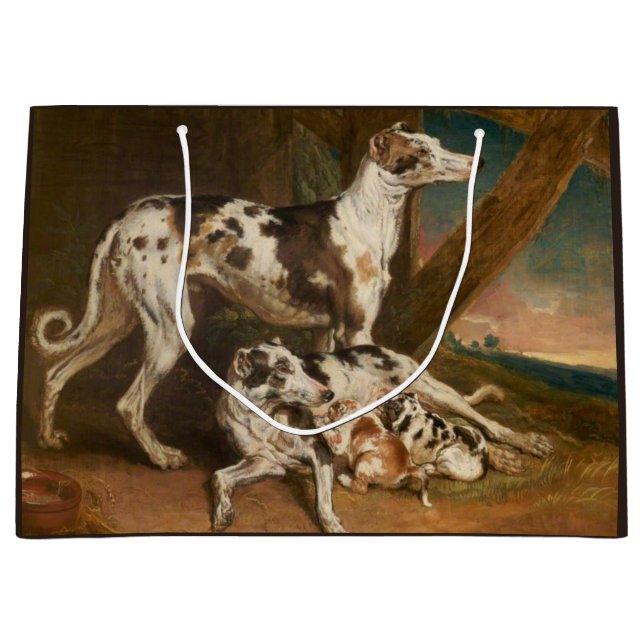 Dalmatian Dogs (by James Ward) Large Gift Bag (Front)