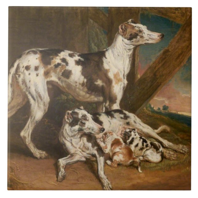 Dalmatian Dogs (by James Ward) Tile (Front)