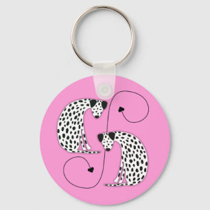 Dalmatian dogs Metal Circle Keychain