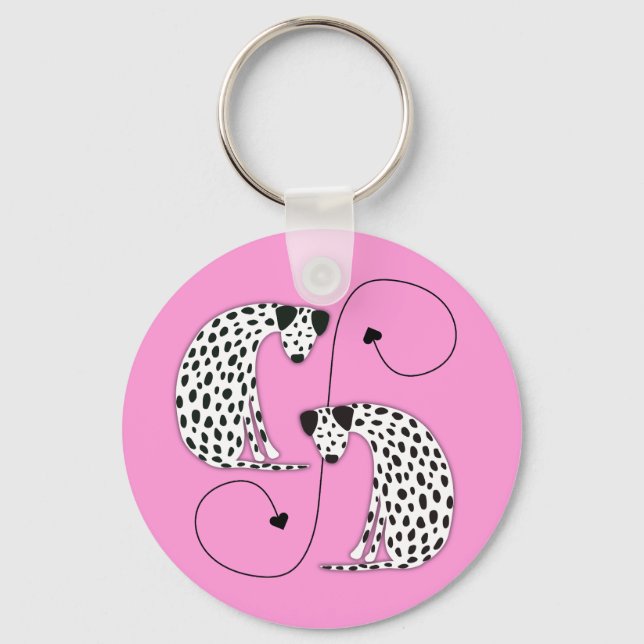 Dalmatian dogs  Metal Circle Keychain (Front)