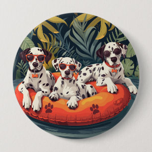 Dalmatian Dogs Summer Pineapple Pool Float 10 Cm Round Badge