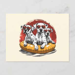 Dalmatian Dogs Summer Pineapple Pool Float Postcard