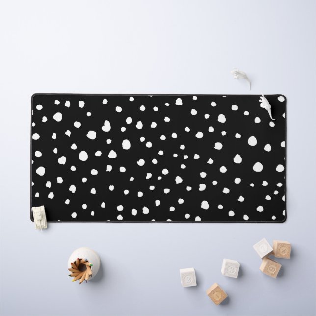 Dalmatian Dots, Dalmatian Spots, Black and White Desk Mat (Kids Table)