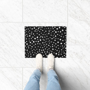 Dalmatian Dots, Dalmatian Spots, Black and White Doormat