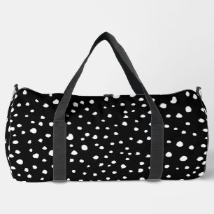 Dalmatian Dots, Dalmatian Spots, Black and White Duffle Bag