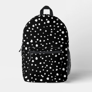 Dalmatian Dots, Dalmatian Spots, Black and White Printed Backpack