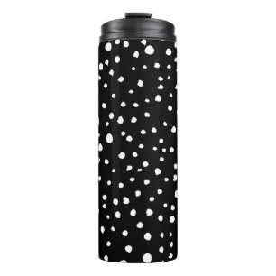Dalmatian Dots, Dalmatian Spots, Black and White Thermal Tumbler