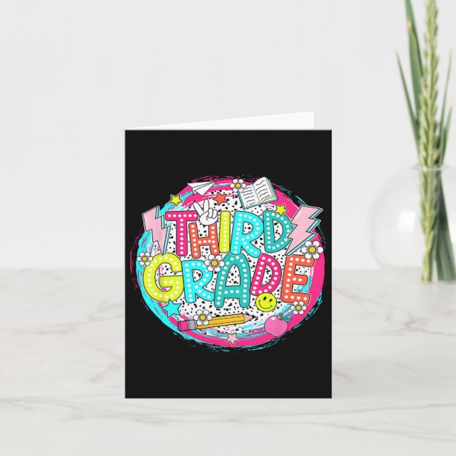 Dalmatian Dots Dream 3rd Team Third Grade Teacher  Card (Front)