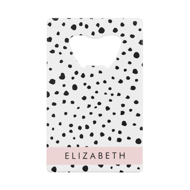Dalmatian Dots, Spots, Black and White, Your Name (Front)