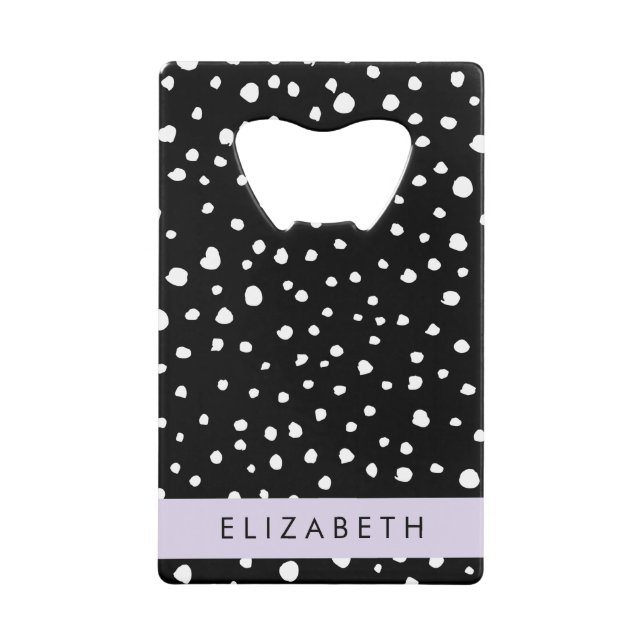 Dalmatian Dots, Spots, Black and White, Your Name (Front)