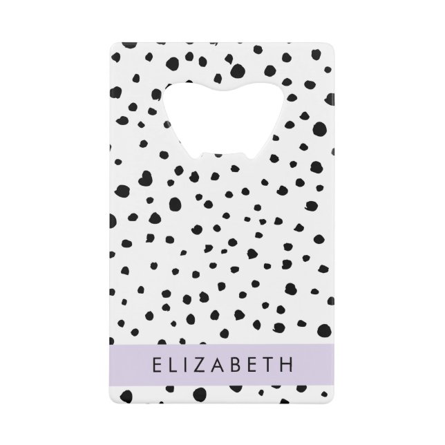 Dalmatian Dots, Spots, Black and White, Your Name (Front)