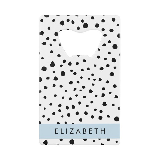 Dalmatian Dots, Spots, Black and White, Your Name (Front)