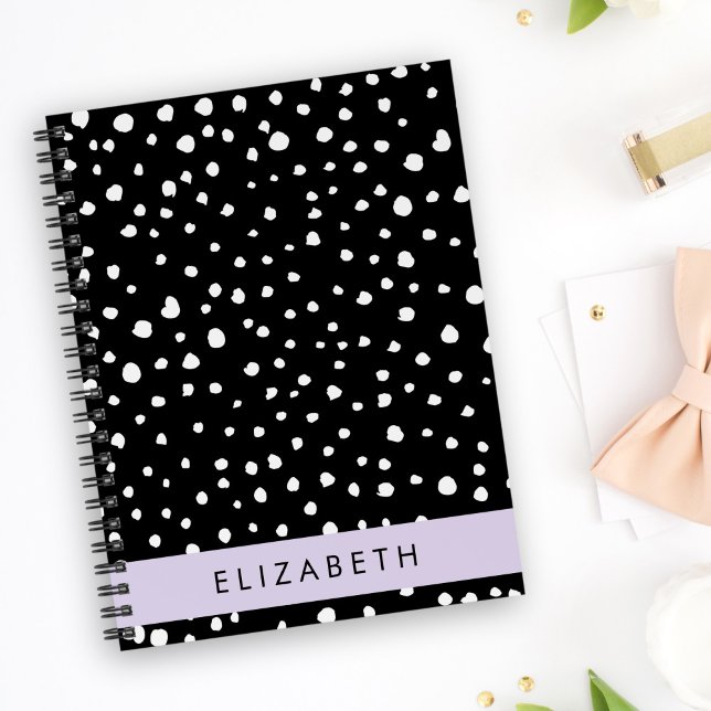 Dalmatian Dots, Spots, Black and White, Your Name Planner (Creator Uploaded)