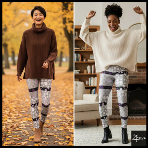 Dalmatian Dots with black broad lines  Leggings