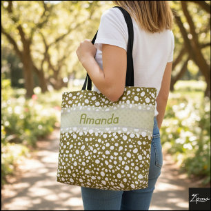 Dalmatian Dots with Name (5) Tote Bag
