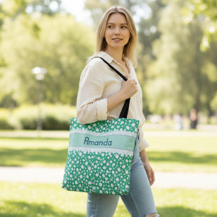 Dalmatian Dots with Name (7) Tote Bag