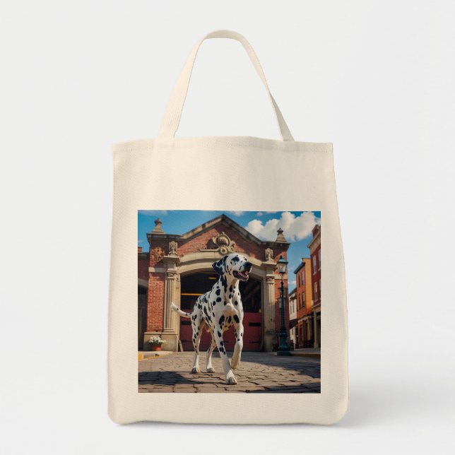 Dalmatian Elegant Grocery Tote Bag (Front)