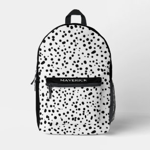 Dalmatian Firefighter Black White Birthday Printed Backpack