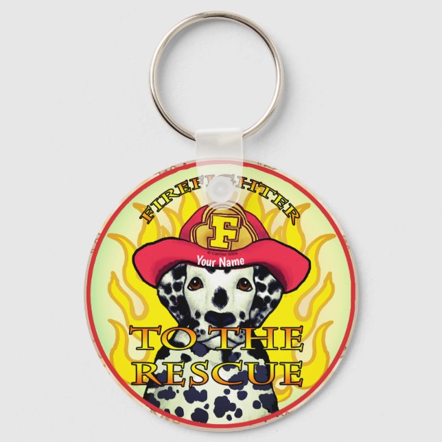 Dalmatian Firefighter  keychain (Front)