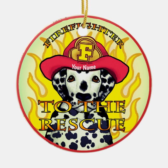 Dalmatian Firefighter ornament (Front)
