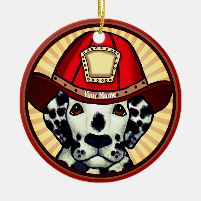 Dalmatian Firefighter ornament (Front)