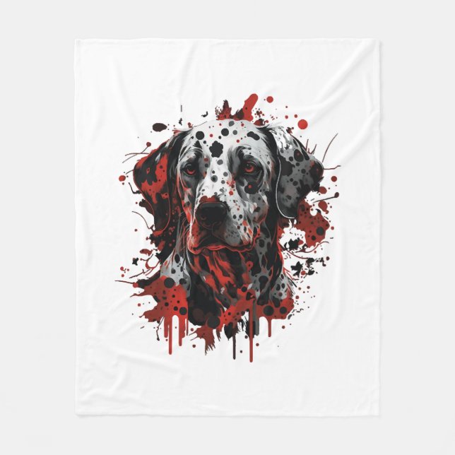 Dalmatian Fleece Blanket (Front)