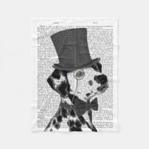 Dalmatian, Formal Hound and Hat Fleece Blanket