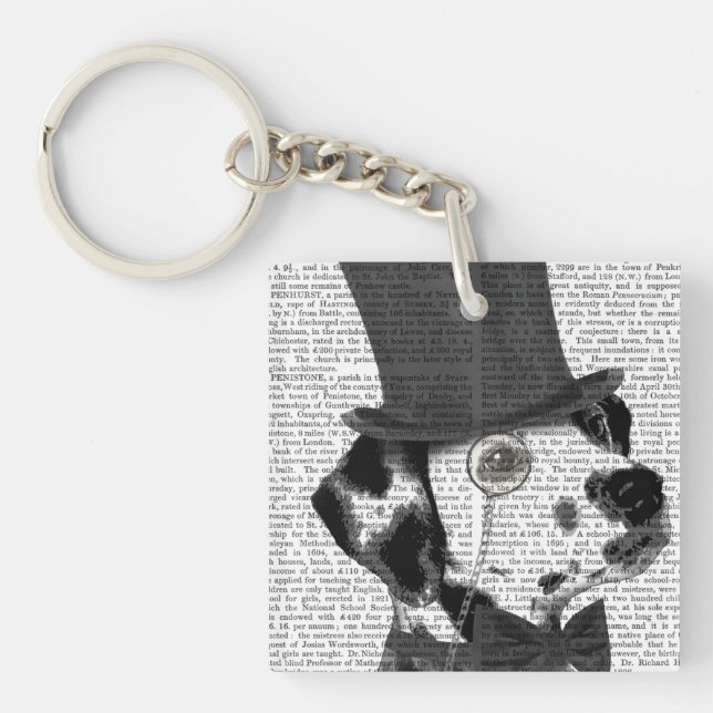 Dalmatian, Formal Hound and Hat Key Ring (Front)