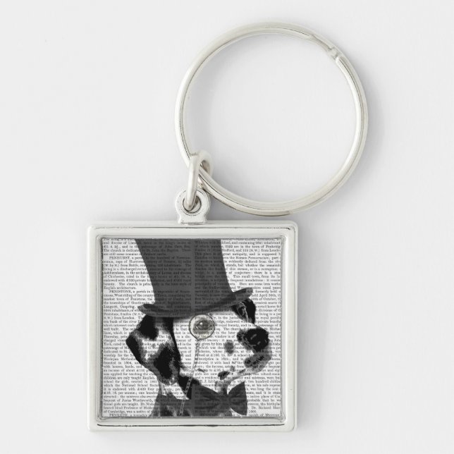 Dalmatian, Formal Hound and Hat Key Ring (Front)