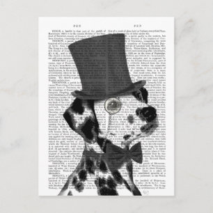 Dalmatian, Formal Hound and Hat Postcard