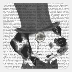 Dalmatian, Formal Hound and Hat Square Sticker