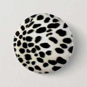 Dalmatian Fur Customise Texture Black and White 6 Cm Round Badge