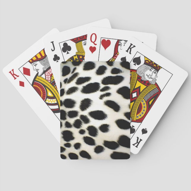 Dalmatian Fur Customise Texture Black and White Playing Cards (Back)