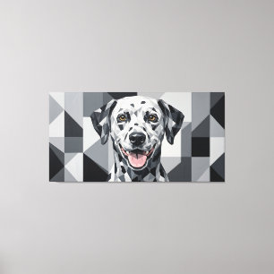 Dalmatian Geometric Pop Art Portrait Canvas Print