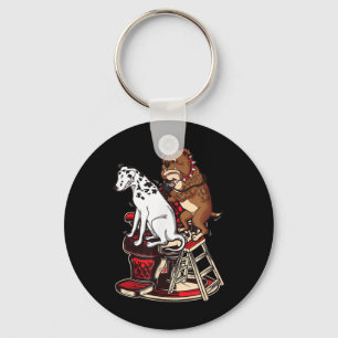Dalmatian Getting Spots Tattoo Bulldog Key Ring