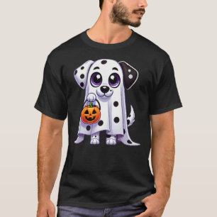 Dalmatian Ghost Halloween Dog Men Women Kids T-Shirt
