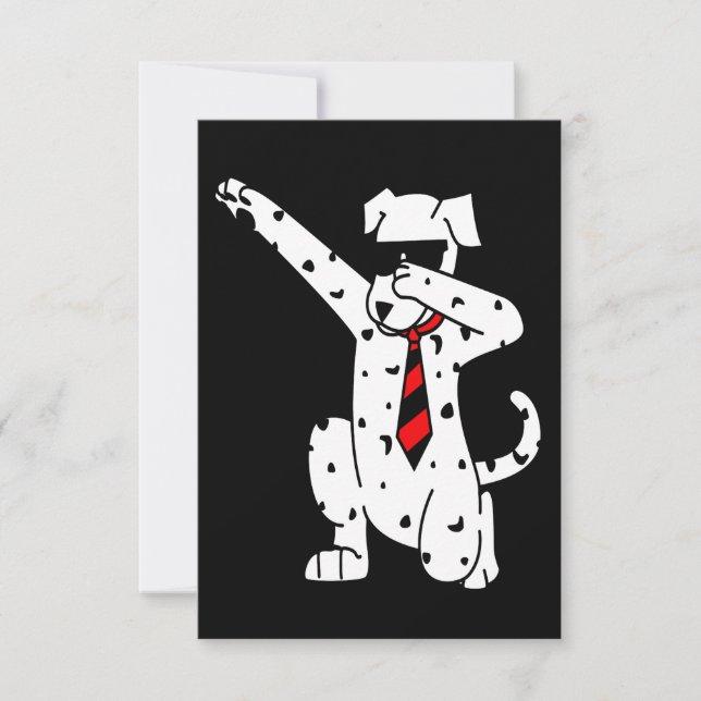Dalmatian Gift | Dalmatian Wearing Glasses Tie Thank You Card (Front)