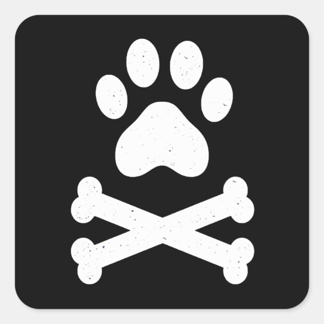 Dalmatian Gift | Dog Paws With Bones For Dalmatian Square Sticker (Front)