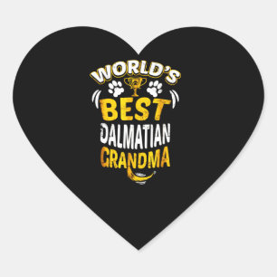 Dalmatian Gift World's Best Dalmatian Grandma Heart Sticker